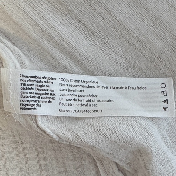 Eileen Fisher Mandarin Collar Stripe Organic Cotton striped button up  , sz : XL - Picture 9 of 9